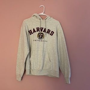 gray/white Harvard hoodie